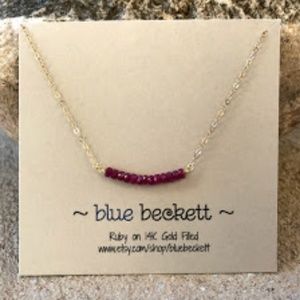 Faceted Rubies on Gold Filled Necklace